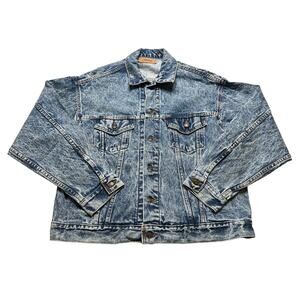 Vintage Levi’s 70507 Acid Wash Denim Trucker Jacket Made in USA Size Large